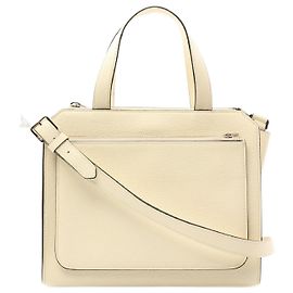 Valextra Leather Passpa Tote Bag White