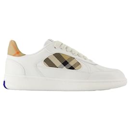 Burberry-Lf Terrace Mix Sneakers - Burberry - Leather - White-White