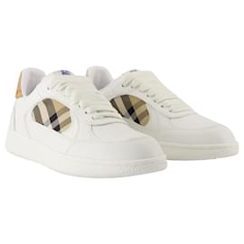 Burberry-Lf Terrace Mix Sneakers - Burberry - Leather - White-White