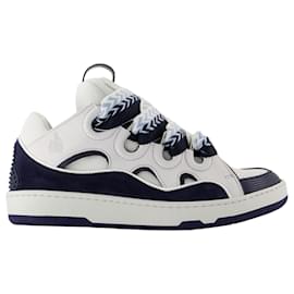 Lanvin-Curb Sneakers - Lanvin - Leather - White/Blue-White