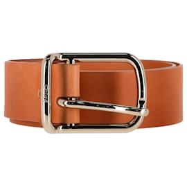 See by Chloé- Chloé Joe Buckled Belt in Brown Leather-Brown,Red