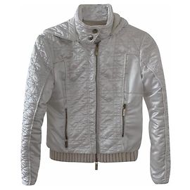 Christian Dior Dior & Galliano 2009 cannage windbreaker jacket FR 38 USA 6 White