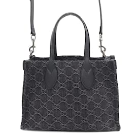 Gucci-Gucci Ophidia Medium GG Denim Tote Bag-Black