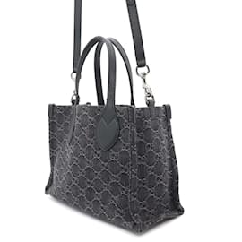 Gucci-Gucci Ophidia Medium GG Denim Tote Bag-Black
