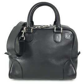 Loewe Logo Amazona 75 Medium Bag Black White