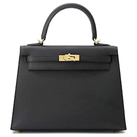 Hermès-Hermes Kelly 25 Handbag-Black