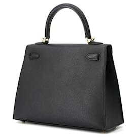 Hermès-Hermes Kelly 25 Handbag-Black