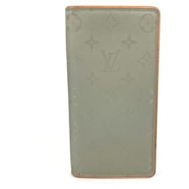 Louis Vuitton-Louis Vuitton Monogram Titanium Portefeuille Brazza Long Wallet-Brown