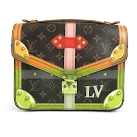 Louis Vuitton-Louis Vuitton Monogram Summer Trunk Pochette Metis-Brown,Pink