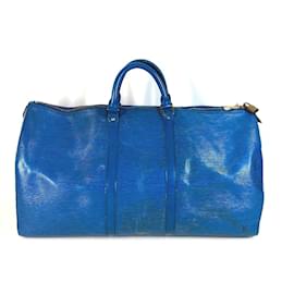 Louis Vuitton-Louis Vuitton Epi Keepall 55 Travel Bag-Blue