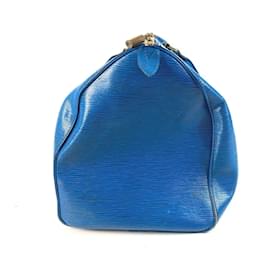 Louis Vuitton-Louis Vuitton Epi Keepall 55 Travel Bag-Blue