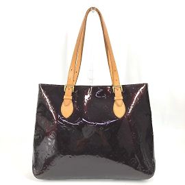 Louis Vuitton Monogram Vernis Brentwood Tote Bag Dark red Purple