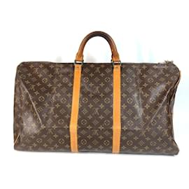 Louis Vuitton-Louis Vuitton Monogram Keepall Bandouliere 60 Travel Bag-Brown