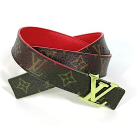 Louis Vuitton-Louis Vuitton Monogram Santur Reversible Belt-Brown,Red