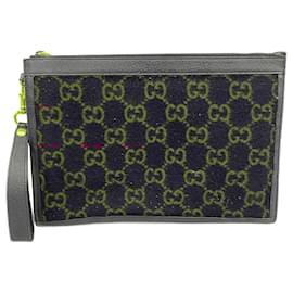 Gucci-Gucci Clutch Bag GG Wool 597627-Red,Navy blue