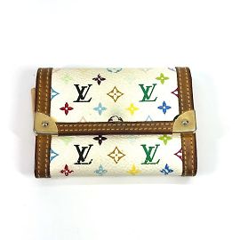 Louis Vuitton Monogram Multicolor Coin Purse White Multiple colors