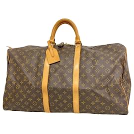 Louis Vuitton-Louis Vuitton Boston Bag Monogram Keepall 55-Brown