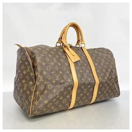 Louis Vuitton-Louis Vuitton Boston Bag Monogram Keepall 55-Brown