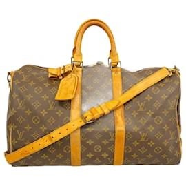 Louis Vuitton-Louis Vuitton Boston Bag Monogram Keepall Bandouliere 45-Brown