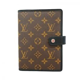 Louis Vuitton-Louis Vuitton Monogram Macassar Agenda MM Notebook Cover-Brown,Black