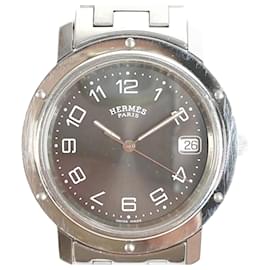 Hermès-Hermes Clipper Men's Wristwatch-Silvery
