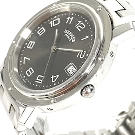Hermès-Hermes Clipper Men's Wristwatch-Silvery