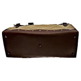 Gucci-Authentic Gucci Tom Ford Rare Monogram GG Studded Travel Bag-Black