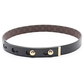 Louis Vuitton-Louis Vuitton LV Studded Monogram Belt-Brown,Black