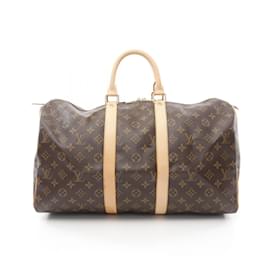 Louis Vuitton-Louis Vuitton Keepall 45 Monogram Boston Bag-Brown