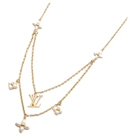 Louis Vuitton-Louis Vuitton LV Floragram Necklace-White,Golden