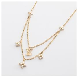 Louis Vuitton-Louis Vuitton LV Floragram Necklace-White,Golden