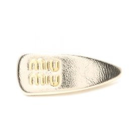 Fermaglio per capelli in pelle dorata Miu Miu D'oro