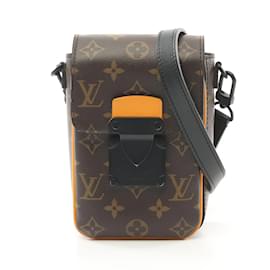 Louis Vuitton-Louis Vuitton S-Lock Vertical Wearable Wallet Shoulder Bag-Brown,Orange