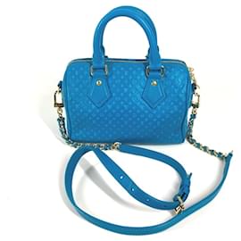 Louis Vuitton-Louis Vuitton Monogram Nanogram Speedy Bandouliere Handbag-Blue