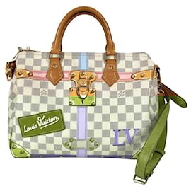Louis Vuitton-Louis Vuitton Damier Azur Mini Boston Shoulder Bag-White