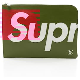 Louis Vuitton-Louis Vuitton x Supreme Pochette Jour GM Clutch Bag-White,Red