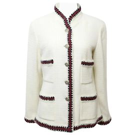 Chanel Tweedjacke Paris Shanghai Weiß
