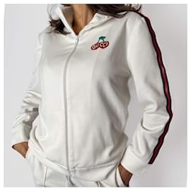 Gucci-Cherry Logo Polyester & Cotton Tracksuit Off-white-Eggshell