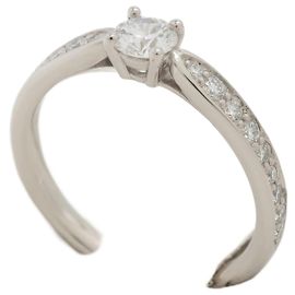Tiffany & Co Harmony Round Brilliant Half Circle Platinum Ring 15.7mm diameter. Other