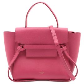 Céline Bolsa de cintura em couro de bezerro grão nano, bolsa tote 3 maneiras, rosa Rosa