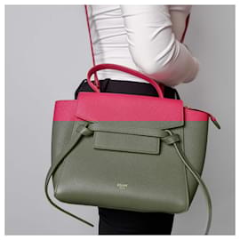 Céline-Belt Bag Nano Grained Calfskin Leather 3-Ways Tote Bag Pink-Pink