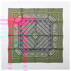 Hermès-Foulard 90 Silk Qalamdan Karamdan Multicolor-Multiple colors