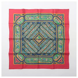 Hermès Lenço 90 Seda Qalamdan Karamdan Multicolorido Multicor