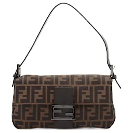 Fendi-Zucca Medium Canvas 2-Ways Baguette Bag Brown Jacquard-Brown