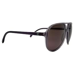 Chanel-Pilot Acetate Sunglasses Purple-Purple