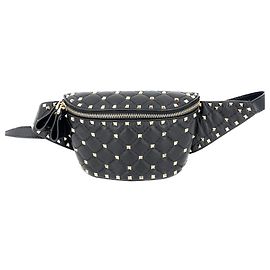 Valentino Garavani Rockstud Leather Black Beltbag Black