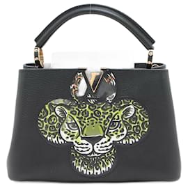 Louis Vuitton-Capucines BB 2way Taurillon Leather Trapped Leopard Black-Black
