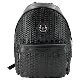 Philipp Plein-Backpack Black Leather-Black