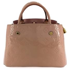 Louis Vuitton-Montaigne BB Monogram Patent Leather Bag Pink Cipria-Pink