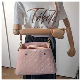 Louis Vuitton-Montaigne BB Monogram Patent Leather Bag Pink Cipria-Pink